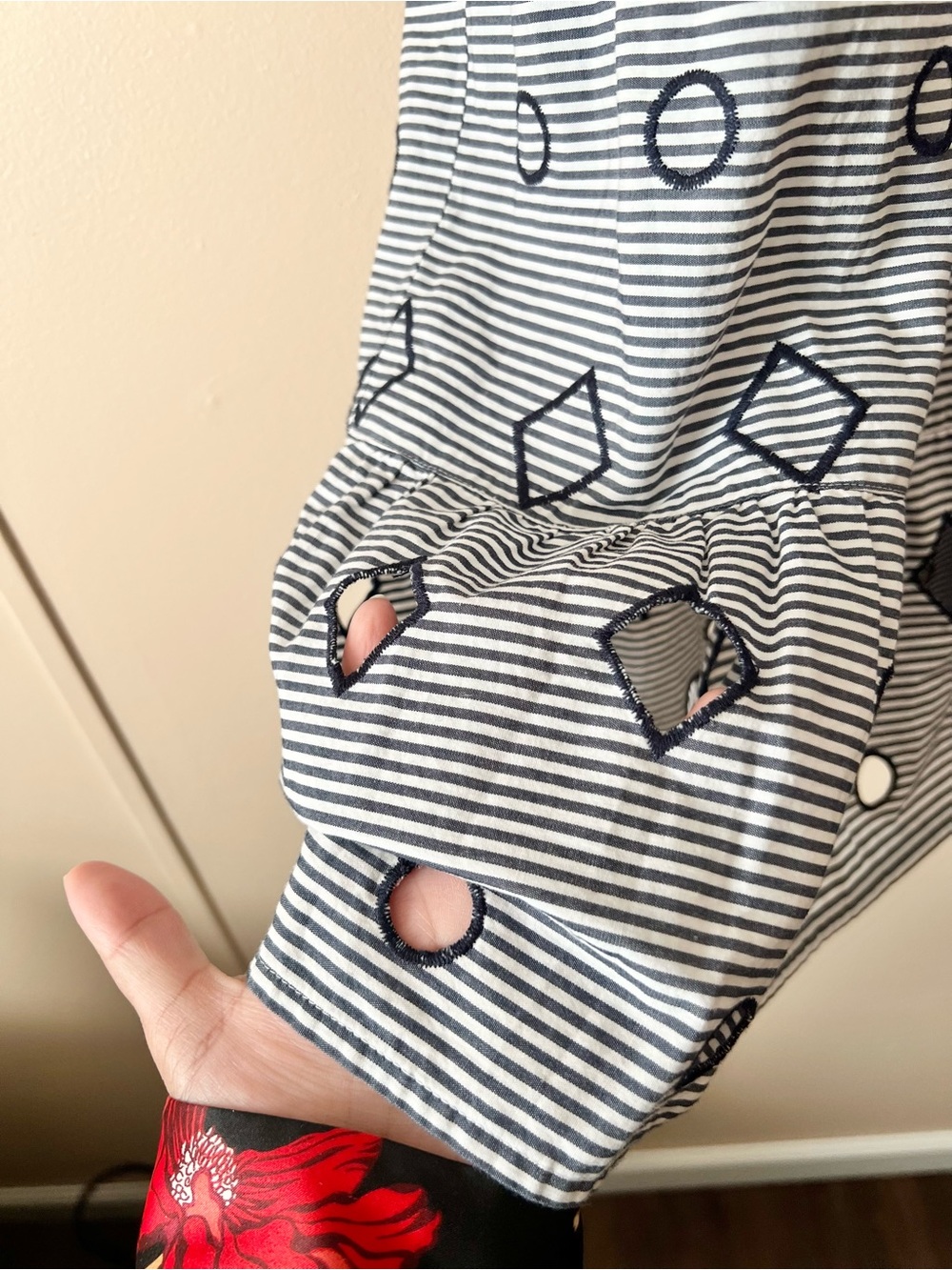 Madewell Black & White Geometric Stripe Midi Skirt - Picture 2 of 7